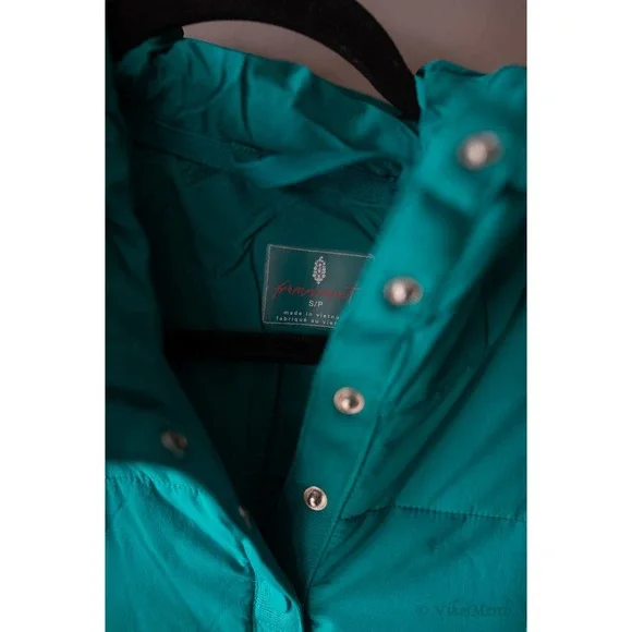 Free People Pippa Packable Pullover Puffer Jacket Small Teal - Picture 5 of 7